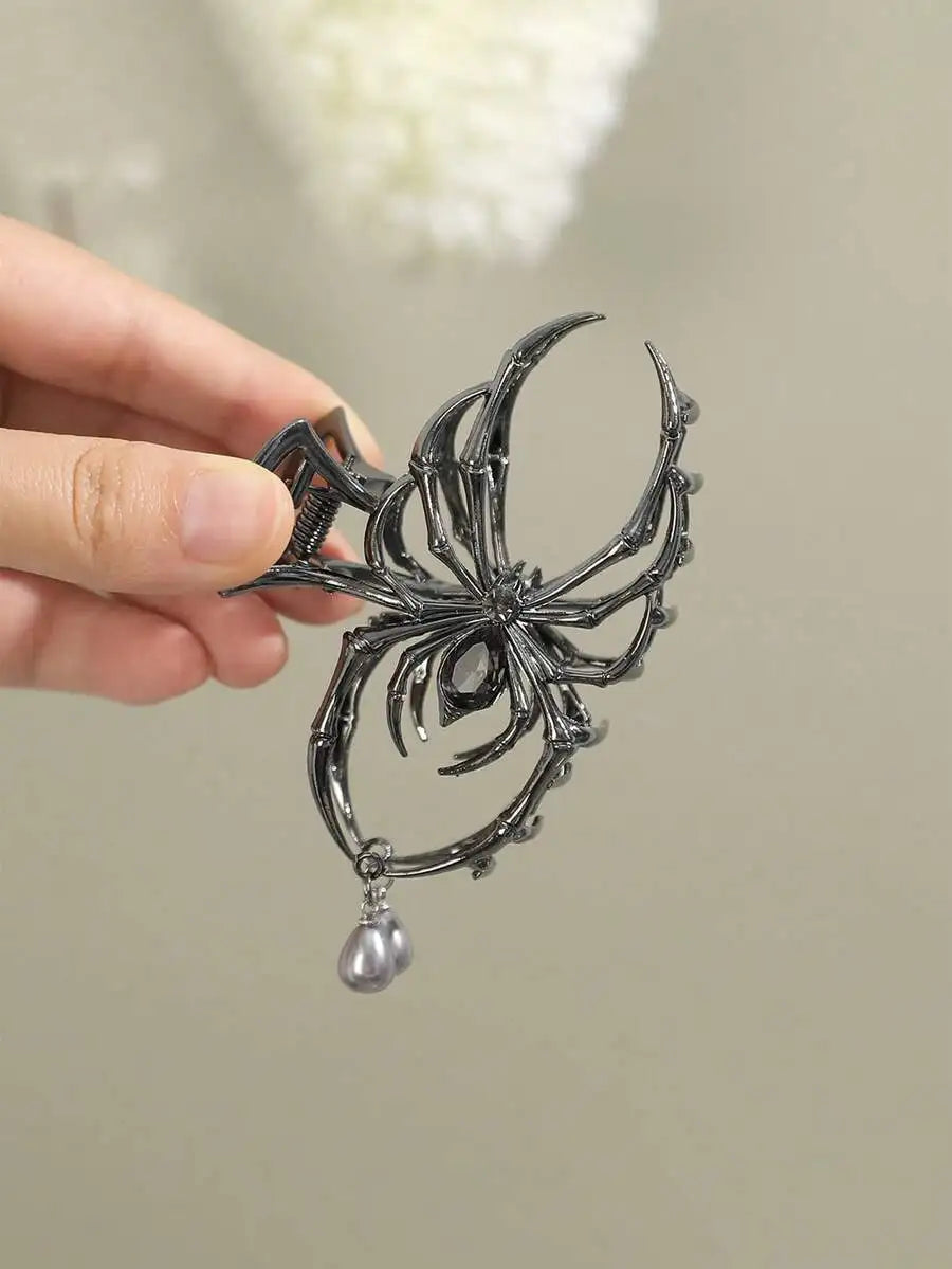 Gothic Spider Hair Claw Clip Y2K Statement Alternative Hairstyle Accessory