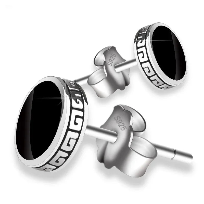 Industrial Barbell Stud Earrings for Punk Streetwear and Alternative Fashion