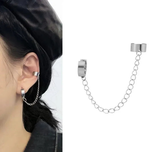 Chain Dangle Ear Cuff for Gothic Punk Alternative Fashion Styling