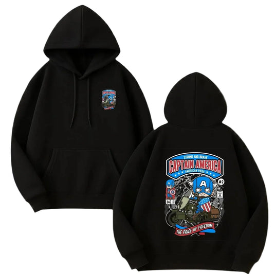 Anime Comic Streetwear Oversized Hoodie with Vintage Manga Graphic Back Print