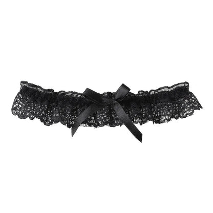 Lace Bow Thigh Garter Romantic Gothic Alternative Fashion Accessory