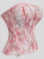 Ethereal Pink Floral Print Strapless Corset with Sweetheart Neckline
