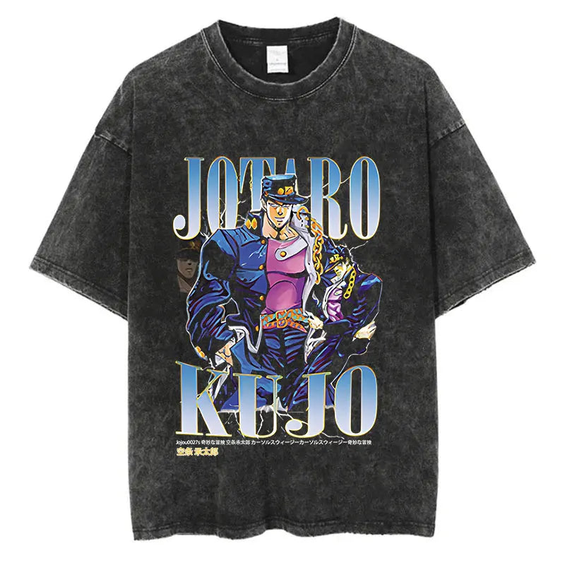 Vintage Anime Goth Portrait Tee with Manga Streetwear Design Aesthetic
