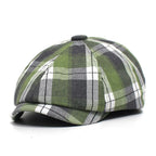 Vintage Plaid Ivy Flat Cap Classic Cotton Newsboy Streetwear Casual Hat