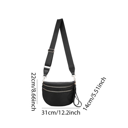 Nylon Sling Crossbody Bag with Adjustable Strap Compact Everyday Design