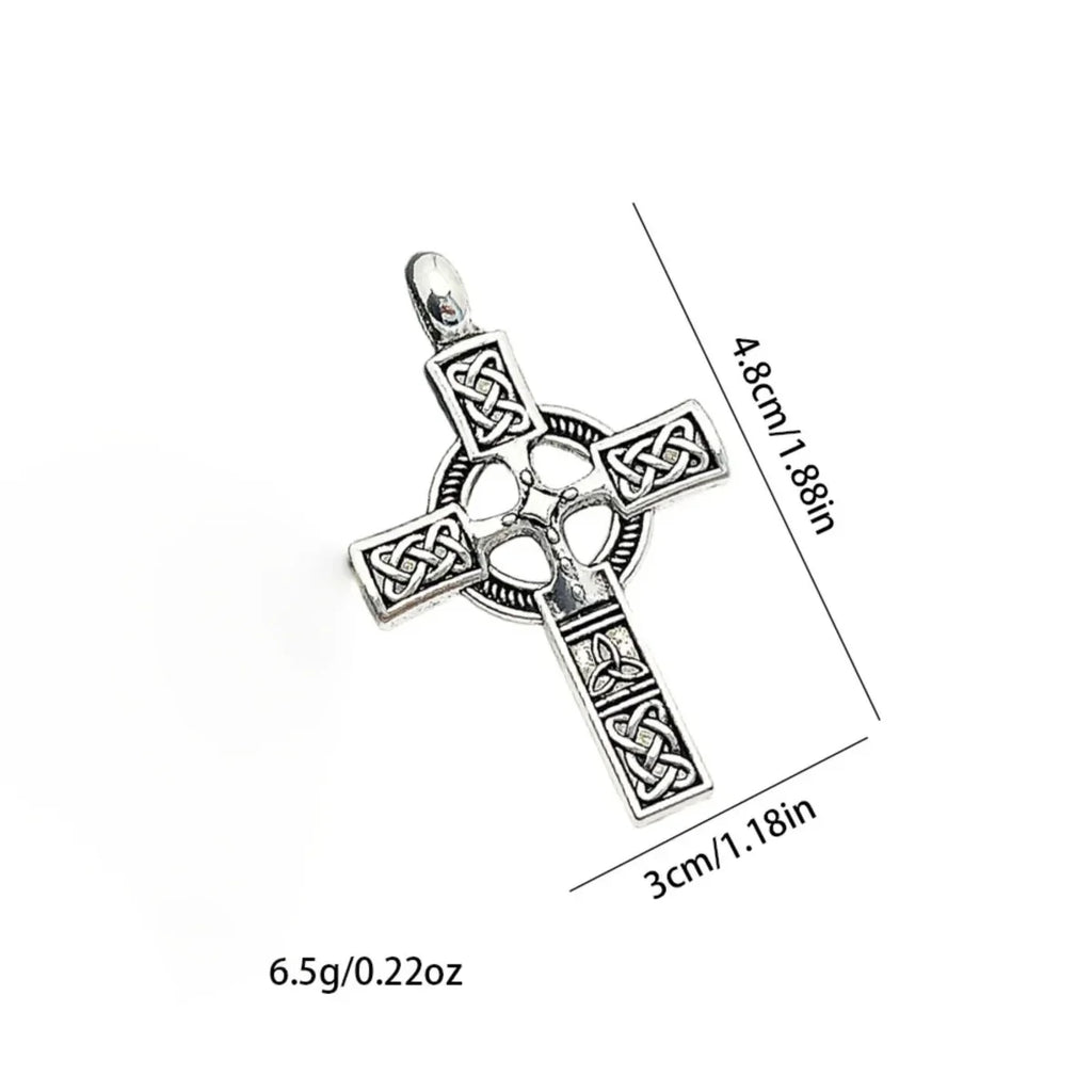 Vintage Gothic Celtic Cross Pendant Necklace with Intricate Alternative Symbolic Detailing