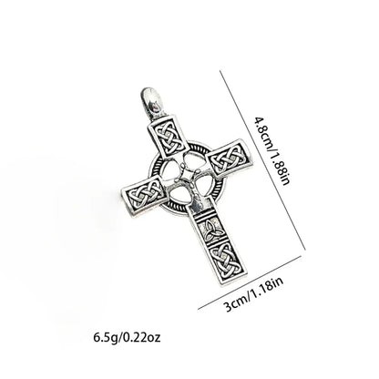 Vintage Gothic Celtic Cross Pendant Necklace with Intricate Alternative Symbolic Detailing