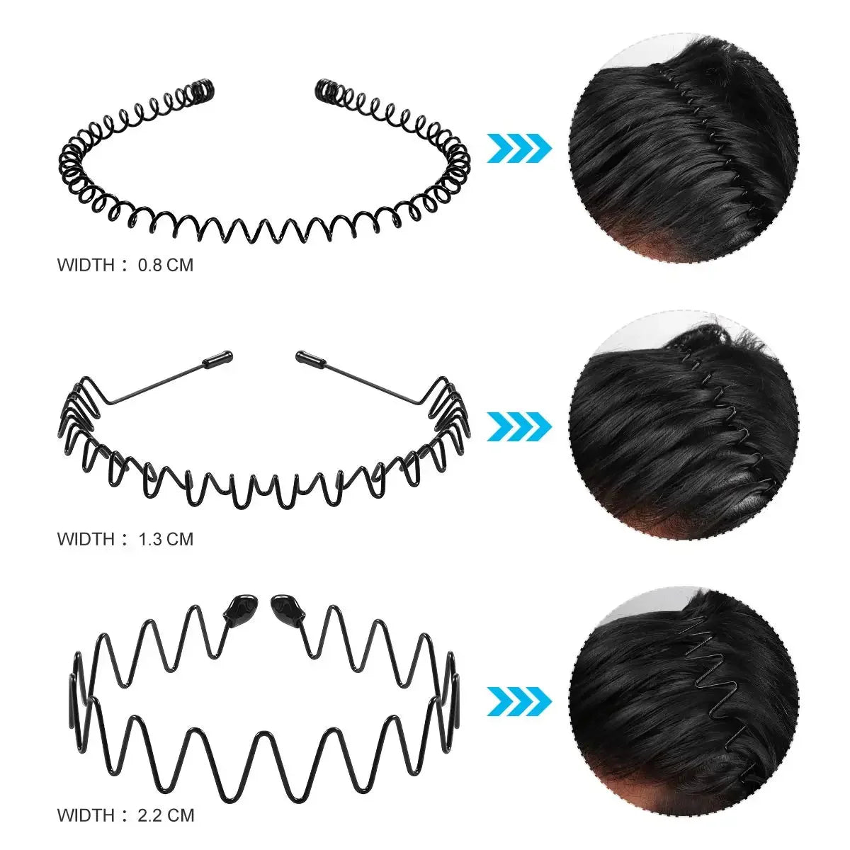 Minimalist Wavy Metal Headband Alternative Streetwear Hair Accessory