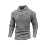 Men's Textured Mock Neck Relaxed Fit Contemporary Knit Sweater Pullover