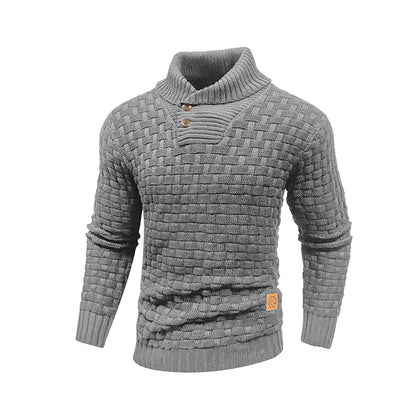 Men's Textured Mock Neck Relaxed Fit Contemporary Knit Sweater Pullover