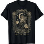 Anime Celestial Empress Graphic T-Shirt with Gothic Manga-Inspired Streetwear Design