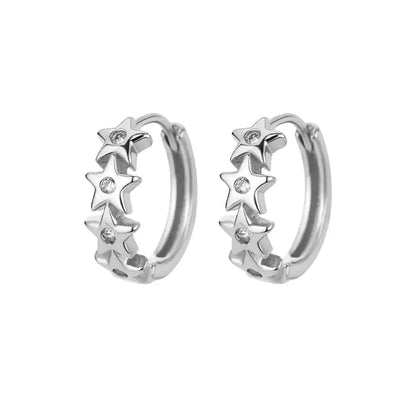 Celestial Star Hoop Earrings Y2K Alternative Fashion Statement Jewelry