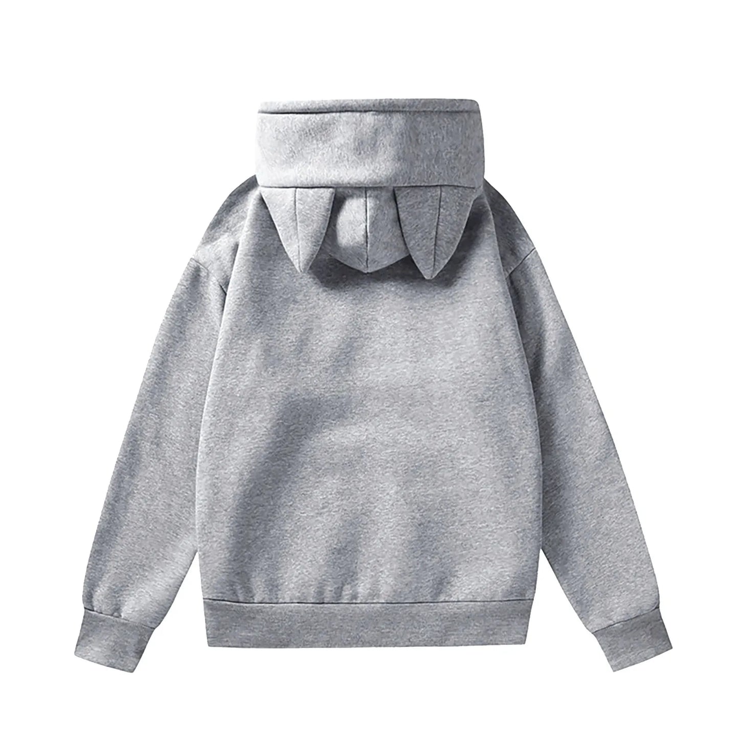 Minimalist Anime Cat Ear Hoodie with Kawaii Streetwear Aesthetic Design