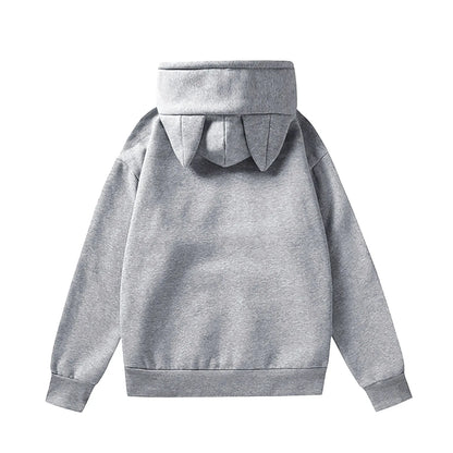 Minimalist Anime Cat Ear Hoodie with Kawaii Streetwear Aesthetic Design