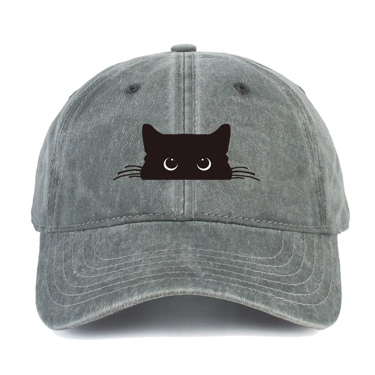 Unisex Vintage Washed Cotton Baseball Cap with Minimal Graphic Embroidery for Casual Everyday Style