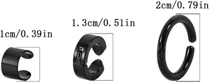 Triple Ear Cuff Clip Set for Punk Gothic Alternative Fashion Styling
