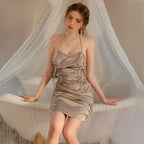 Form-Fitting Black Halter Mini Dress with Ruched Side Ties and Lace Accents