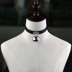 Alternative Bell Pendant Collar Choker Necklace for Gothic Punk Fashion