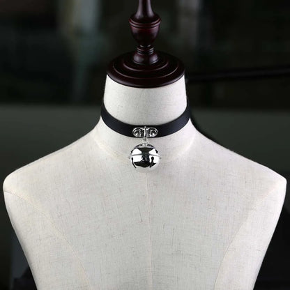 Alternative Bell Pendant Collar Choker Necklace for Gothic Punk Fashion