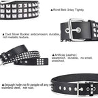 Double Row Pyramid Stud Waist Belt for Punk Gothic Alternative Style