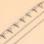 Layered Spike Chain Wallet Accessory for Punk Gothic Streetwear Styling