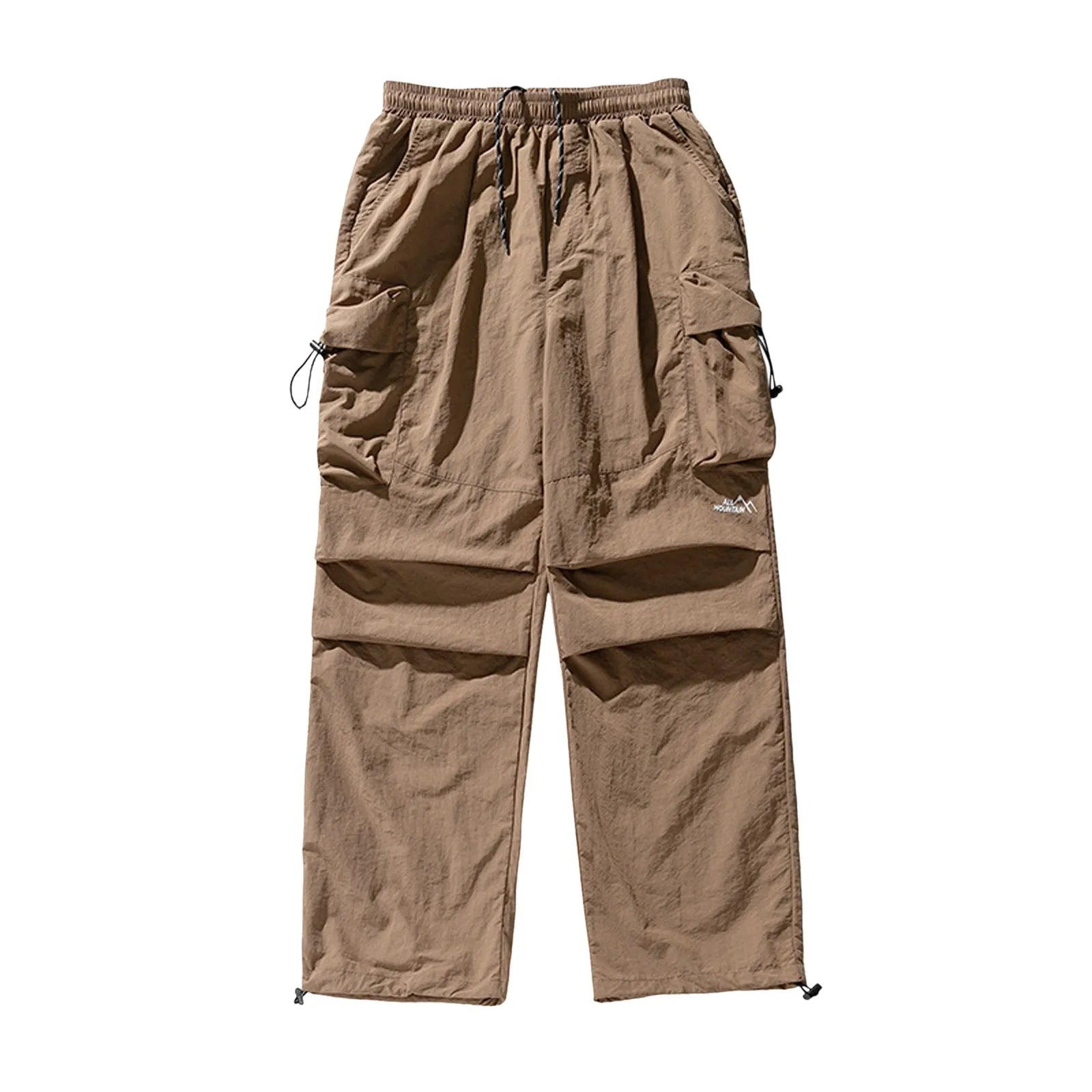 Men's Relaxed Parachute Cargo Pants with Oversized Utility Pockets and Outdoor Casual Style