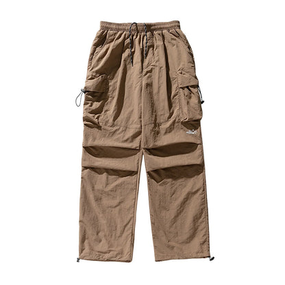 Men's Relaxed Parachute Cargo Pants with Oversized Utility Pockets and Outdoor Casual Style