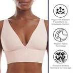 Seamless Scoop-Neck Lounge Bra with Soft Cotton Construction, Wire-Free Comfort and Wide Fixed Straps