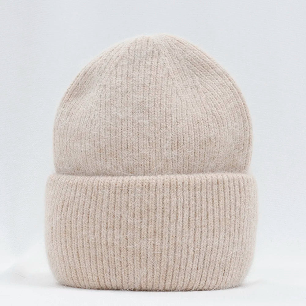 Soft Rabbit Fur Knit Beanie for Everyday Casual Outdoor Winter Fashion and Comfort Style