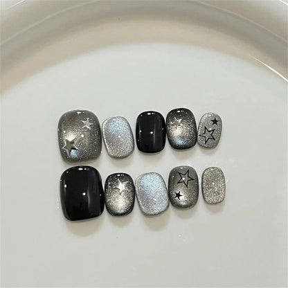 Celestial Gothic Press On Nails with Alternative Charm Inspired Artwork
