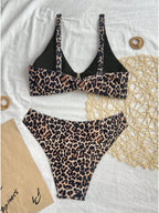 Leopard Print Bikini Set with Metallic Starfish Center Hardware