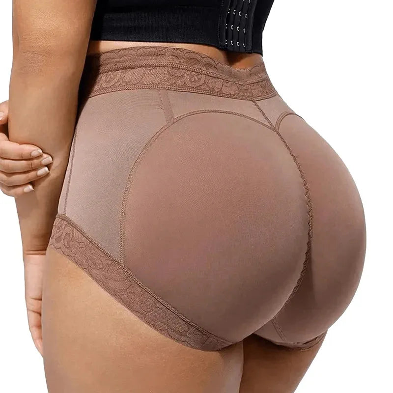 High-Waisted Lace-Trimmed Shaping Panty with Contour Rear Paneling