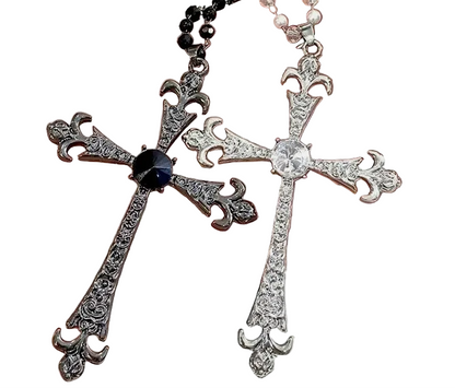Ornate Gothic Cross Necklace for Alternative Punk and Dark Fashion