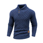 Men's Textured Mock Neck Relaxed Fit Contemporary Knit Sweater Pullover