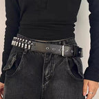 Bullet Studded Waist Belt for Y2K, Gothic and Punk Styling
