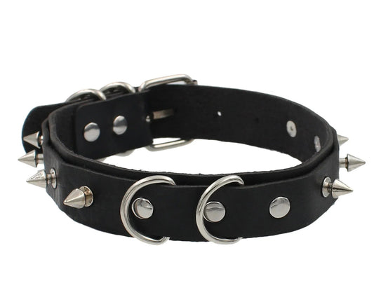 Heart Lock Spike Choker Necklace for Gothic Punk Alternative Fashion