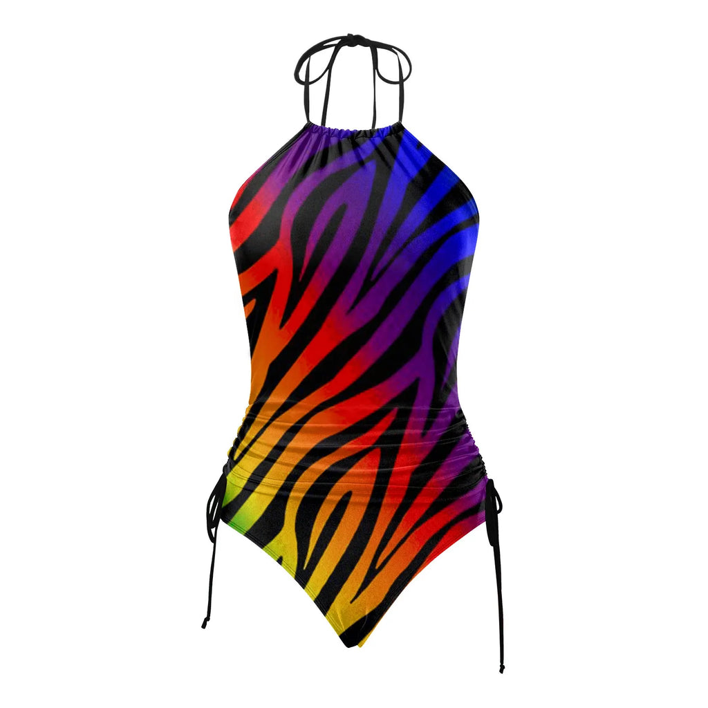 Geometric Print High-Waisted Tankini Set with Sleeveless Swim Top and Matching Shorts for Women
