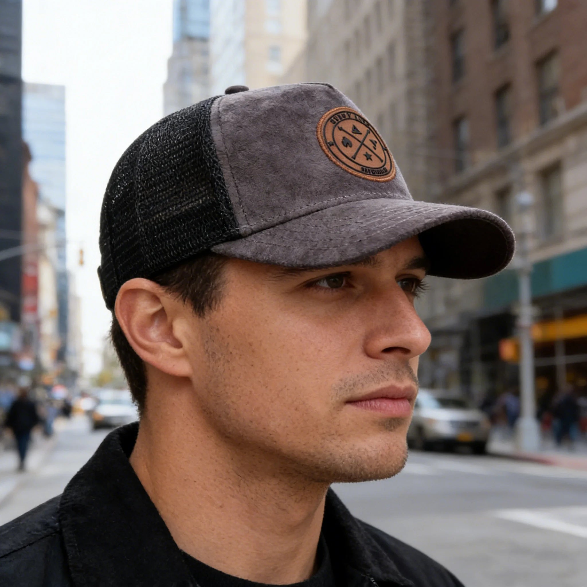 Vintage Mesh Trucker Cap with Woven Patch for Casual Streetwear Outdoor Everyday Style
