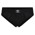 Women’s Black High-Waisted Ribbed Brief with Contrast Logo Waistband and Classic Full-Coverage Silhouette