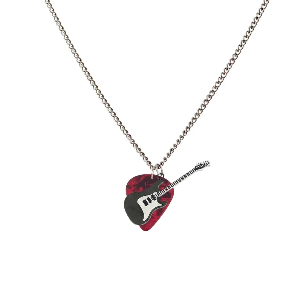 Alternative Guitar Pick Pendant Necklace With Minimalist Rock Inspired Statement Design