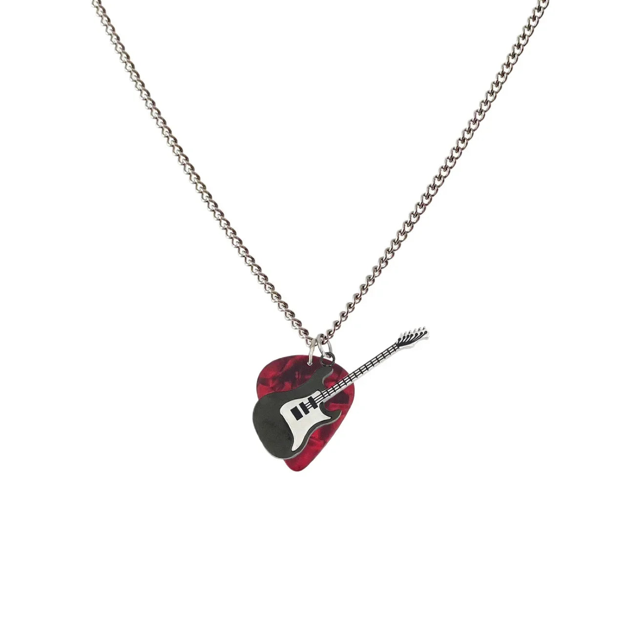 Alternative Guitar Pick Pendant Necklace With Minimalist Rock Inspired Statement Design