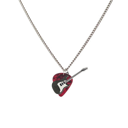 Alternative Guitar Pick Pendant Necklace With Minimalist Rock Inspired Statement Design