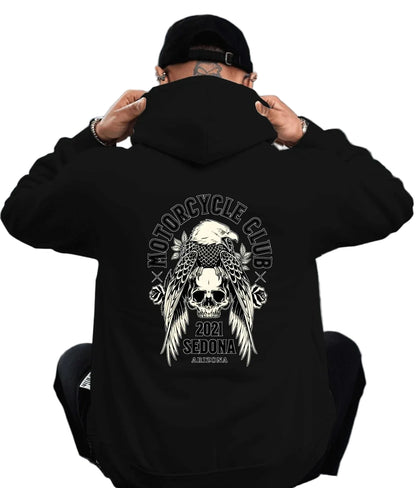 Anime-Inspired Gothic Skull Hoodie With Oversized Streetwear Fit