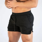 Men's Mid-Rise Elastic Waist Performance Gym Shorts with Regular Fit Casual Activewear Design