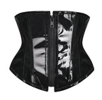 Glossy PVC Underbust Corset Belt with Structured Panels and Sculpted Fit