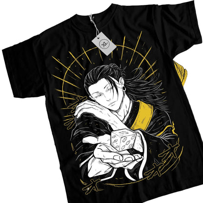 Anime Goth Oversized Manga Graphic T-Shirt with Dark Streetwear Illustration Design