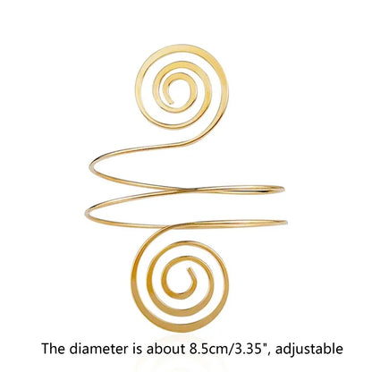 Minimalist Spiral Arm Cuff Bracelet for Y2K Gothic Statement Styling
