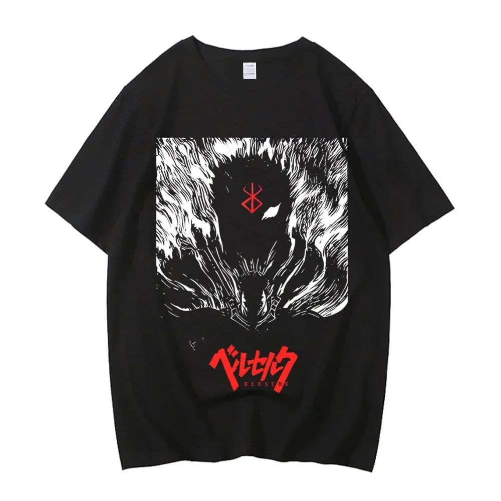 Dark Anime Goth Oversized Tee With Minimal Alternative Streetwear Artwork
