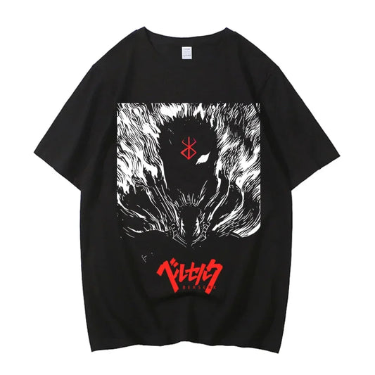 Dark Anime Goth Oversized Tee With Minimal Alternative Streetwear Artwork