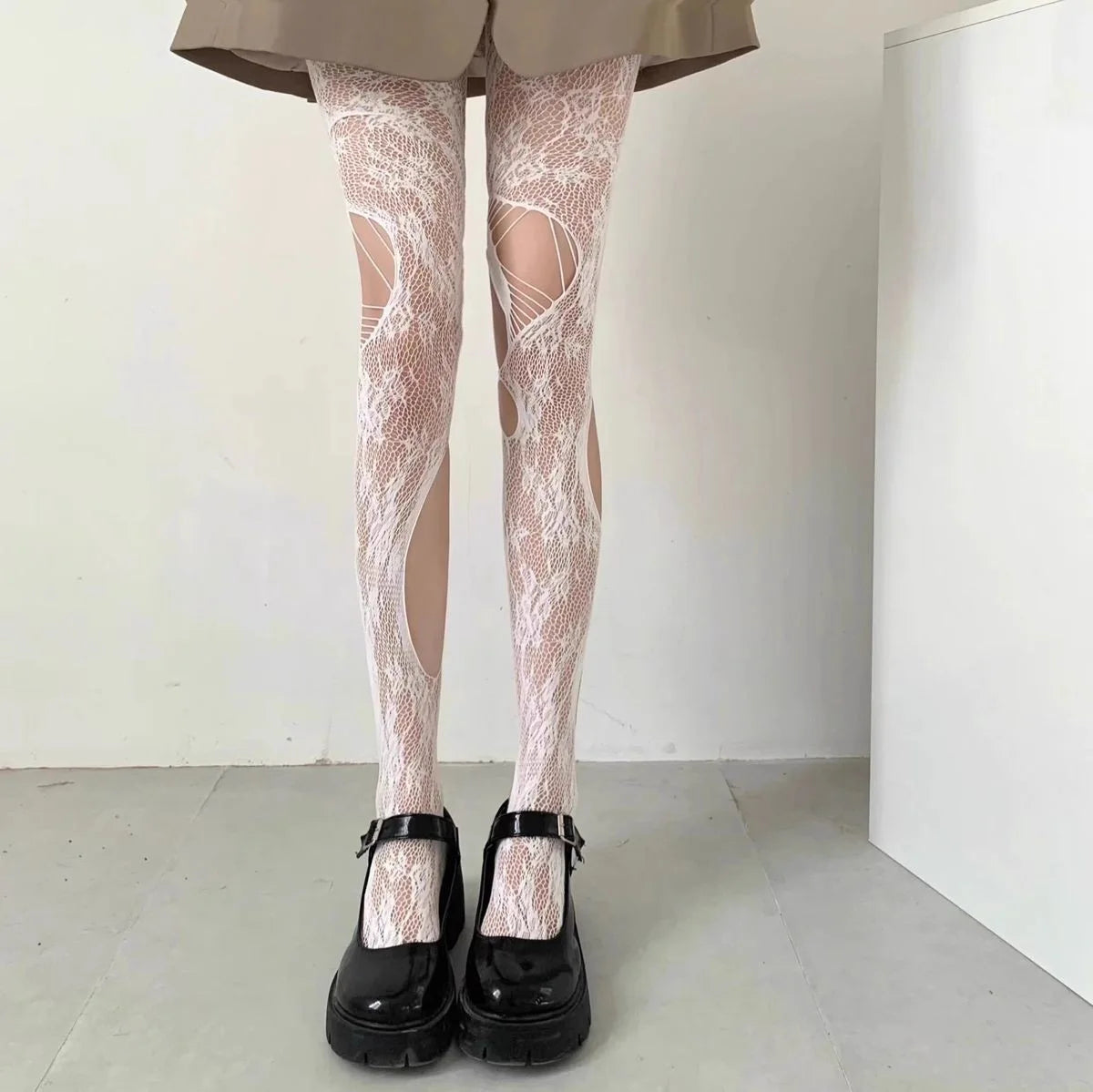Spider Web Pattern Fishnet Tights Gothic Alternative Fashion Mesh Hosiery